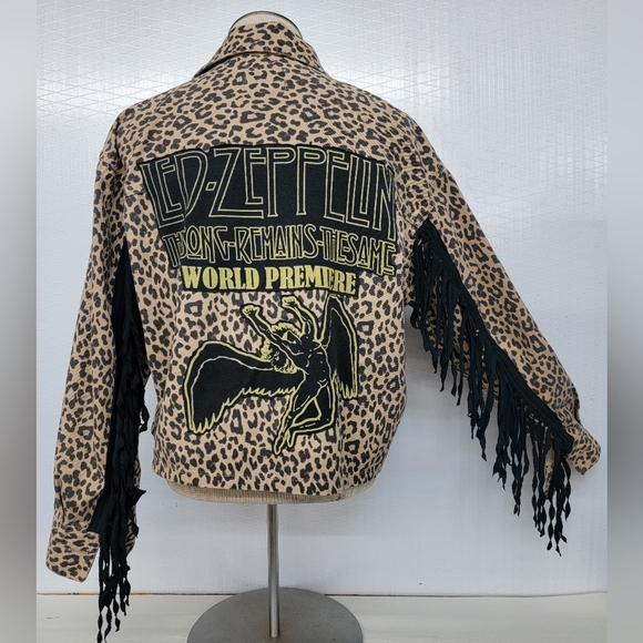 Led Zeppelin Leopard Fringe Jacket - Picture 1 of 10